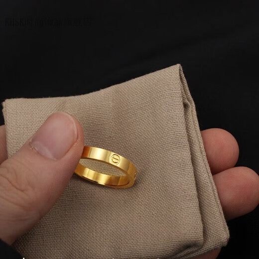 KHSK Old Phoenix Index Finger Plain Ring Colored Gold Plain Ring Fashion Ring Little Finger Personality US No. 5 (8090Jin Jin is equal to 0.5kg)