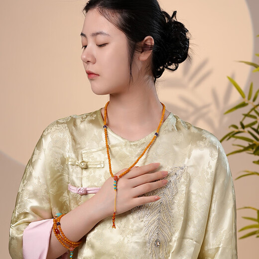 Dara, a multi-wear chicken fat yellow beeswax bracelet necklace, turquoise crystal bracelet, the same style for men and women, is a Chinese Valentine's Day gift for your girlfriend