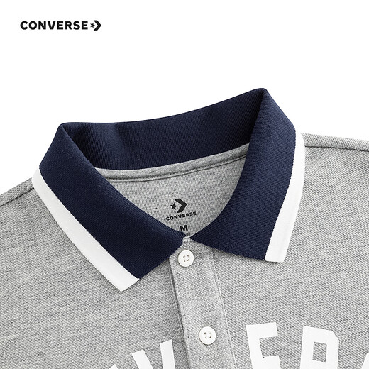 Converse Children's Clothing Boys' Shirts 2025 Autumn New Children's College Style Girls' Comfortable and Versatile Polo Collar Tops Rock Ridge Gray 140/68 Recommended Height 128-140cm