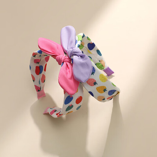 CHIMERA Sweetberry Rabbit Ear Headbands 2 pieces of girls' fabric non-stiffening wide-brimmed bangs-bundling anti-slip headbands for broken hair