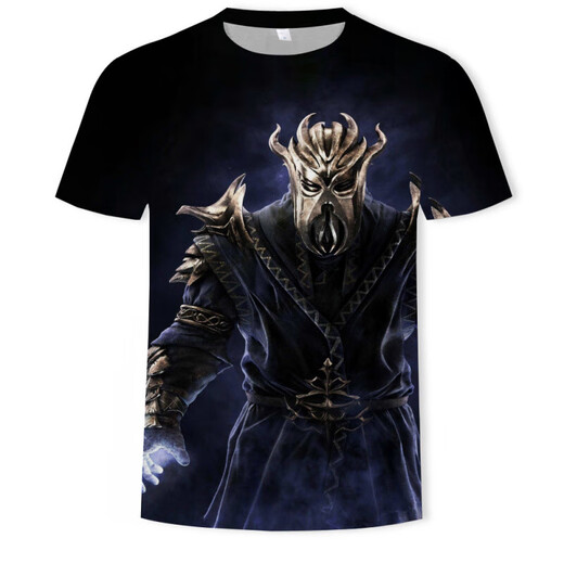 简霏魔兽世界衣服 夏季速干透气巫妖王数码印花男士圆领短 SLX691 XXS