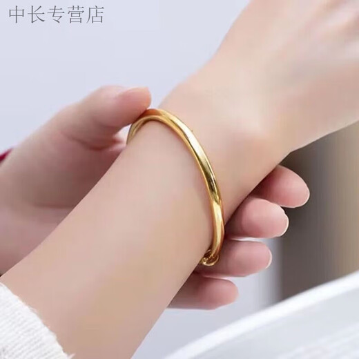 He Jiagong Old Phoenix Gold 9999 Pure Gold Bracelet for Women New Fashion Versatile Glossy Solid Push-Pull Bracelet for Gifts 999.9. Gold Glossy Solid Push-Pull Bracelet Old 25g with Exquisite Gift Box + Pendant