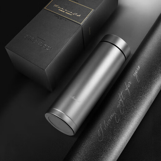 SMVP German brand pure titanium thermos cup men's large capacity business light luxury titanium tea cup office water cup gift pure titanium_420ml