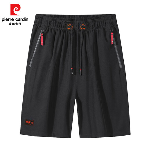 Pierre Cardin cropped pants men's summer loose straight casual shorts for outer wear sports large pants men's style black cropped pants XL
