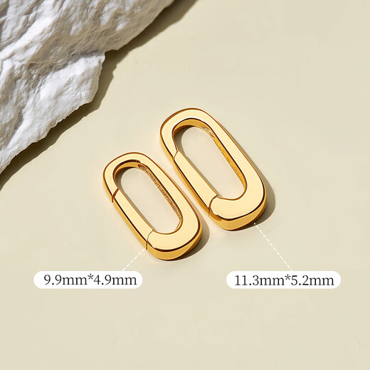 Only a pair of Ruyi 18K gold buckle push-button pendant necklace DIY jewelry accessories easy buckle 18k gold k yellow medium size - gold weight (0.3g-0.35g)