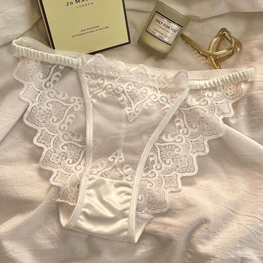 纯欲透明性感蕾丝内裤女舒适无痕细带款透气抗菌纯棉裆低腰三角裤 粉色*6198* 1条
