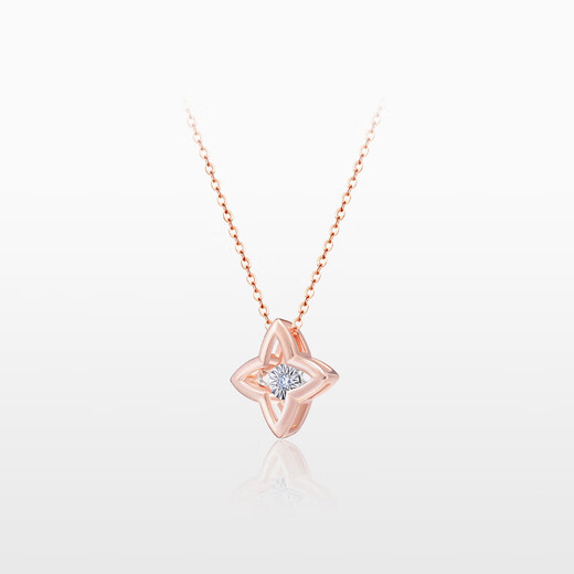 Ryan Smart Polaris 18K gold inlaid diamond four-pointed star pendant, birthday gift for girlfriend, rose gold