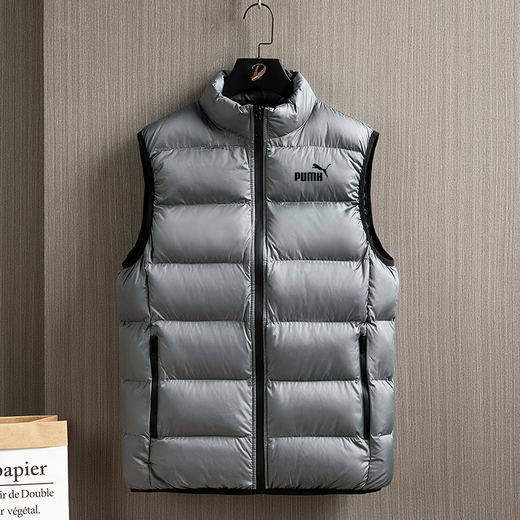 Marque vers le bas coton gilet hommes automne et hiver col montant gilet chaud ample veste de sport décontracté grande taille gilet haut noir 3XL