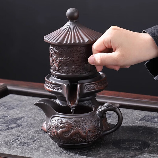 Haofeng 2025 new complete set of purple clay kung fu tea set household purple clay teapot cover bowl tea cup as a souvenir gift