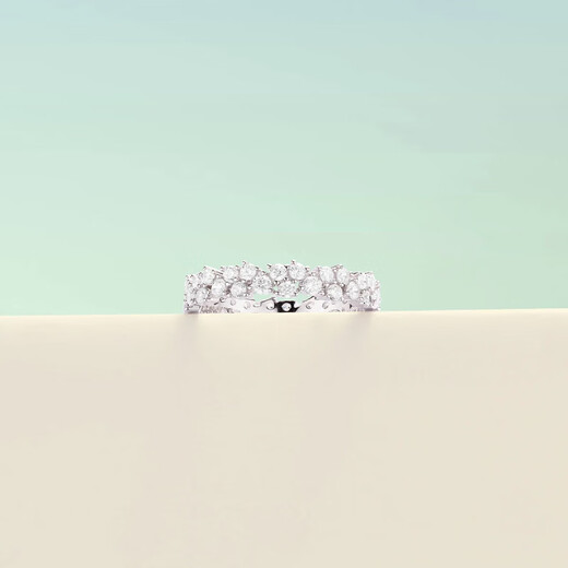 APM Monaco pavé wheat ear ring, exquisite ring, birthday gift for girlfriend and best friend, couple ring gift, silver white 56 (No. 16)