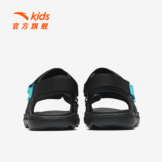 ANTA (ANTA) children's sandals, boys' shoes, 26 spring comfortable outdoor student open-toe beach shoes, black/clear blue-1 33