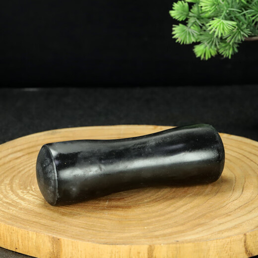 An Junsheng's natural artifact stone garlic pounder stone mortar household garlic jar press garlic press bowl pounding mortar (stone mortar + garlic hammer) fine snowflake white set fine stone mortar natural - raw ore master carving