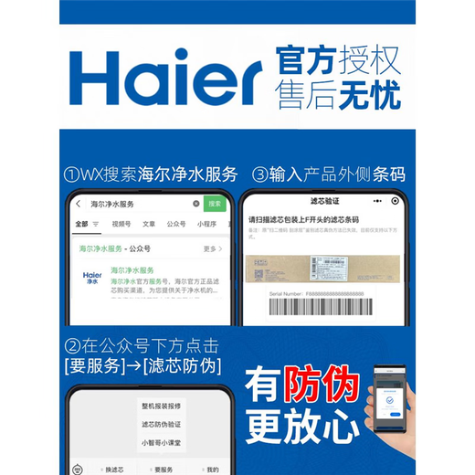 Haier Haier/Haier water purifier filter element HRO5009-5 accessories set HRO5020-4APP cotton 50-5H rear ABCD grade filter element (5009)