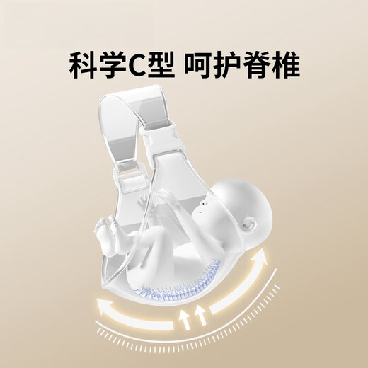 JCZS德国品牌新生婴儿背带前抱式0-6个月解放双手抱娃神器外出腰包 莫奈灰-透气款【松紧可调】省力