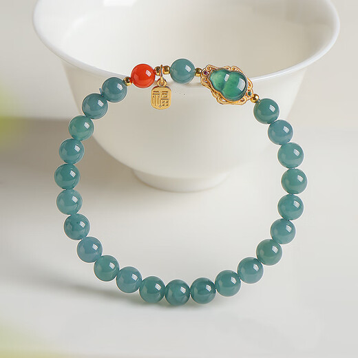 Impression Eyes 11.11 Carnival A-quality jade bracelet, women’s pearl blue water jade bracelet for girlfriend
