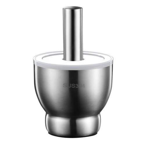 Zishi medical grade 316 stainless steel solid garlic masher household grinding and mashing jar manual garlic masher garlic mortar medical grade 316 stainless steel - drum type extra large
