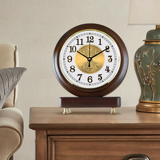 Compas desktop desktop clock solid wood clock new living room table home office clock 535 large