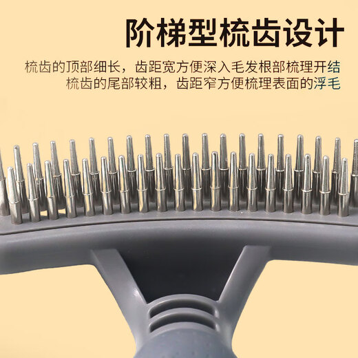 Special depilation for long-haired pet dogs, large dog comb, double-row nail rake brushing comb, dog golden retriever Alaskan needle comb, blue double-row nail palladium comb + thinning comb