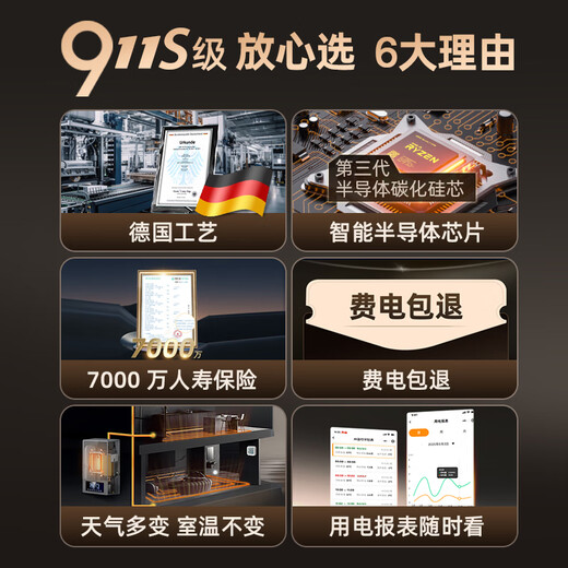 Shen'ao electric boiler household heating furnace semiconductor 220v new 380v heating rural three-phase radiator floor heating coal modification 911S wall-mounted model 8kw emergency dual heating WiFi remote control semiconductor open external pump