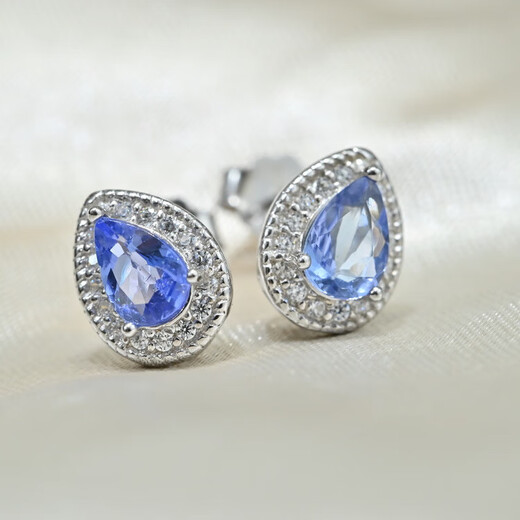 Colorful Jewelry Flashing Blue S925 Tanzanite Stud Earrings 6*3