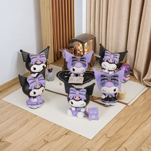 Okason Sanrio Kurome Lucky Series Blind Box Trendy Handheld Office Desktop Ornaments Girls Birthday Gift Toys Whole End Luxury Set Boxed 6 Boxes + 1 Large Box Lucky Kurome (Free Glue with Order)