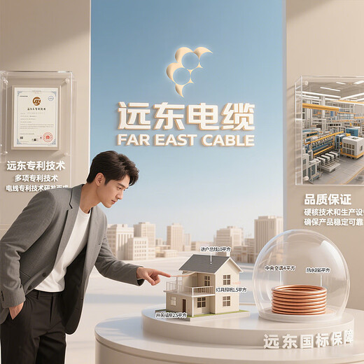 Far East Cable Jingdong specializes in BV2.5 square national standard home decoration copper core socket wire single core hard wire 100 meters/roll red