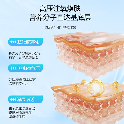 HESI Oxygen Injector Nano Spray Hydration Instrument for Beauty and Facial Home Handheld Water-Retaining Light Needle Wet Steaming Facial Device Practical Birthday and Mid-Autumn Teacher's Day Gift for Girlfriends and Girls Goddess Exclusive Set Flagship Oxygen Injector + Rose Essence Crown Oxygen Injector