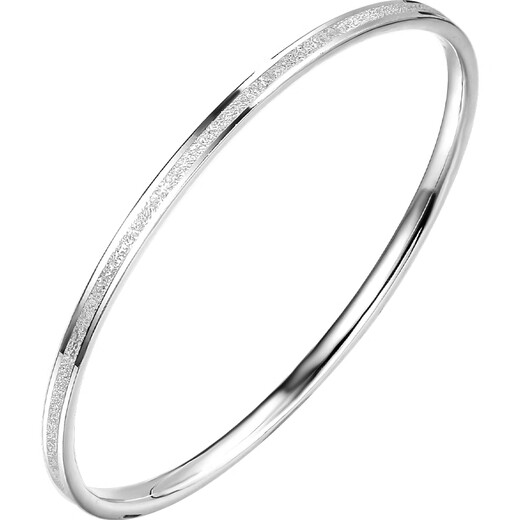 Duozun pt950 platinum bracelet women's nail sand bracelet light platinum bracelet authentic pure platinum single sand bracelet thin style inner diameter 56mm weight 8-9g thick about 3mm
