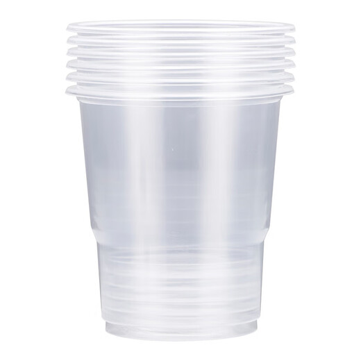Disposable cup thickened plastic cup outdoor camping portable transparent cup aviation cup high temperature resistant tea drink cup thickened 100 pieces (total 2 packs)
