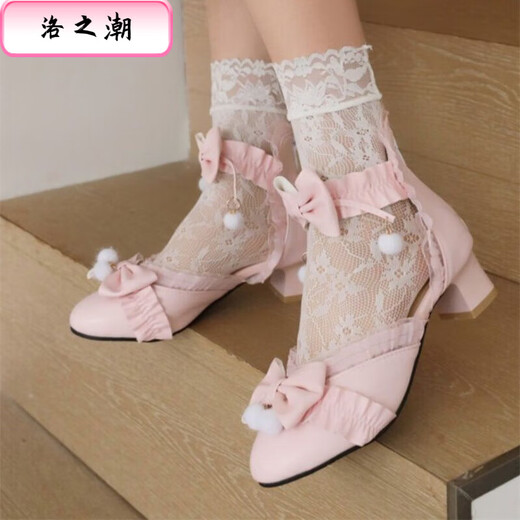 Luo Zhichao summer children's high-heeled sandals for female students with toe buckle and bow princess new medium and large children's performance girls' shoes white upgraded version quality assurance certificate 36 inner length about 22.5cm