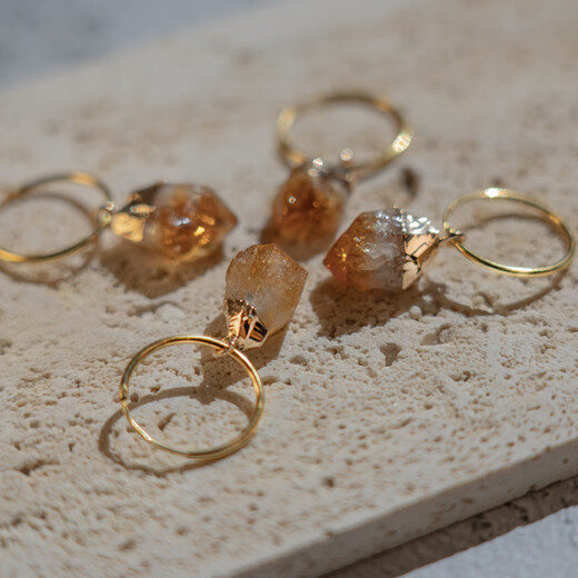 CAOX high-quality yellow water sterling silver gold-plated earrings earrings pendants niche simple versatile high-end sterling silver gold-plated earrings a pair