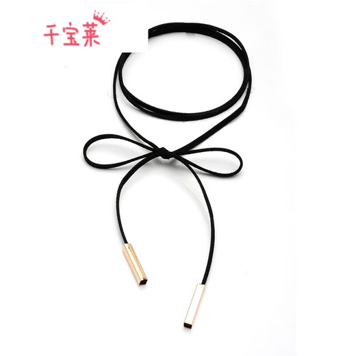 Qianbaolai Korean short black clavicle chain necklace for women Korean style simple neck jewelry choker neck strap Qianjiao five-piece set (adult)