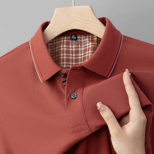 
Hailan Home's new summer men's lapel T-shirt simple and fashionable white men's short-sleeved POLO shirt cotton t-shirt top 6628 black XL /52 [recommended 140-160d