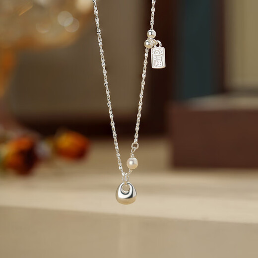 Chaoyu S999 sterling silver necklace for women, national style solid fat fat brand necklace, pure silver light luxury niche high-end fashion clavicle chain, exquisite gift box, solid fat fat brand necklace, free test certificate