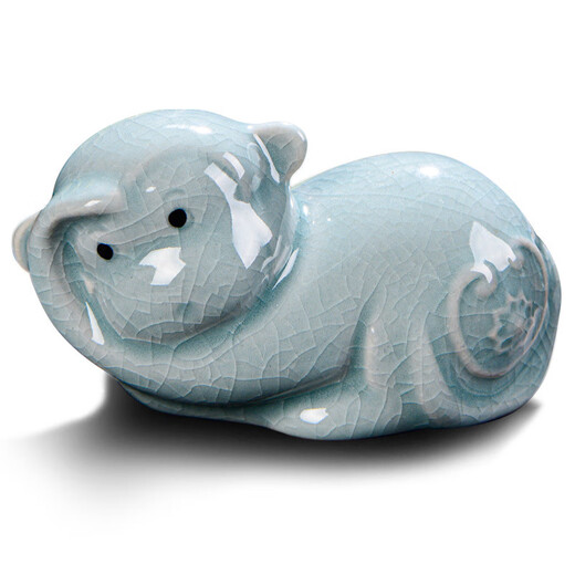 Wuji Ceramics Twelve Zodiac Small Ornaments Ru Kiln Small Ornaments Craft Gifts Desktop Accessories Tea Pets Can Raise Tea Pets Twelve Zodiac Tea Pets Monkey