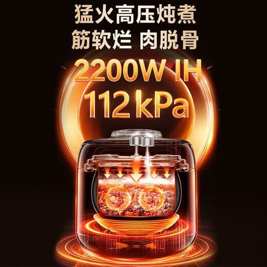 SUPOR National Subsidy IH Quick Discharge Fresh Breathing Electric Pressure Cooker 5L 112kPa 2200W Maternal and Infant 316L Spherical Kettle Pressure Cooker SY-50FH5018Q 4-6 people