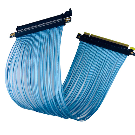Yue Changsheng PCIE4.0X16 GPU graphics card extension cable AI server loose wire silver-plated adapter cable single independent 16AB4 loose wire blue 20cm