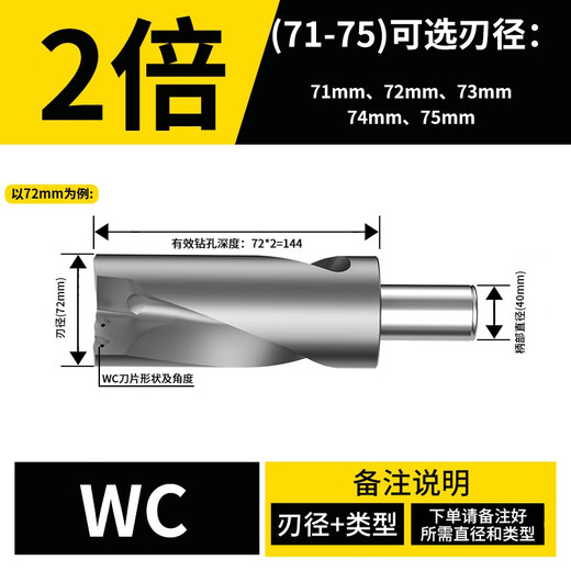
Intelligent Manufacturing Band U Drilling Blade Violent Drill Flat-bottom Extended Deep Hole CNC Lathe WC Drill Squirt Quick Drill D9195mm 2 times
