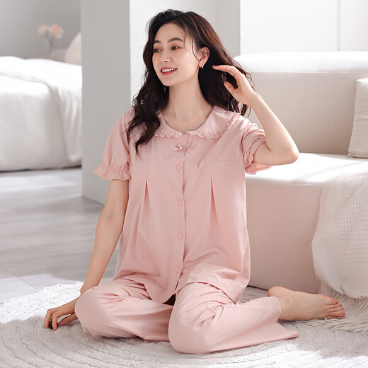 Langsha con pijamas de almohadilla de pechuga para mujeres en verano en el verano se pueden usar pantalones de manga corta de algodón Xinjiang con almohadilla de pecho blanco M694M MECHO M RECOMENDO 80-105JIN [JIN EQUIVA 0.5 kg]