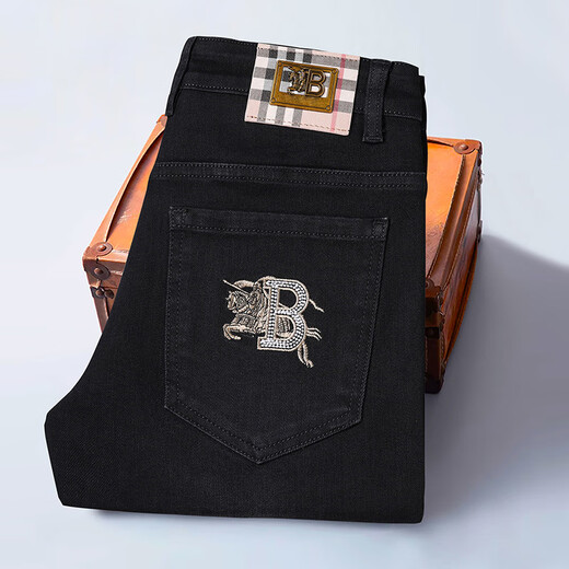 Burberry New Summer Herrenhosen Casual Hosen Slim Small Straight Herren Jeans Herren lange Hosen 9272 Models 28