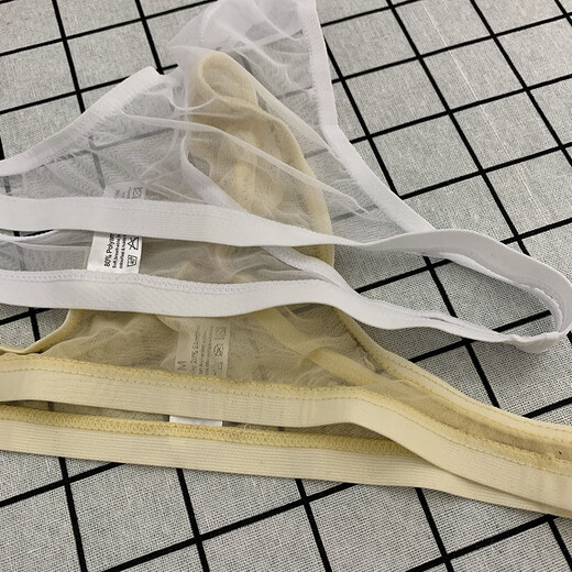 Transparent Tight Sexy Breathable Mesh Ice Silk Underwear for Men's T-Back Men's T-Shorts Low White L 110-130Jin Jin is equal to 0.5kg
