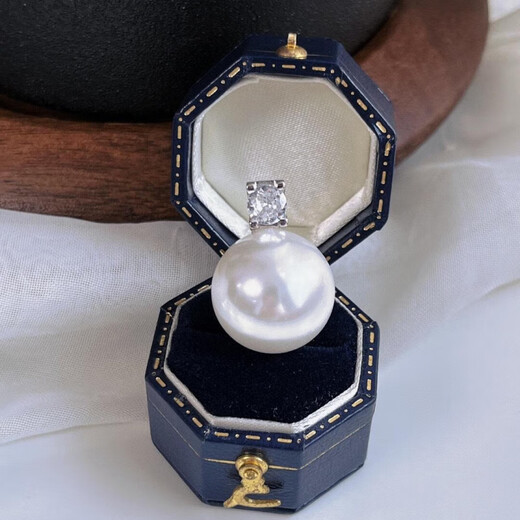 Beimeixing Old Phoenix 99916mm natural deep sea pearl Princess Diana pearl pendant silver gold plated without chain niche sterling silver Chopard chain