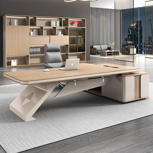 Light luxury boss desk office desk simple modern chairman president desk executive desk manager office desk and chair combination 2.8 meters boss table + boss chair