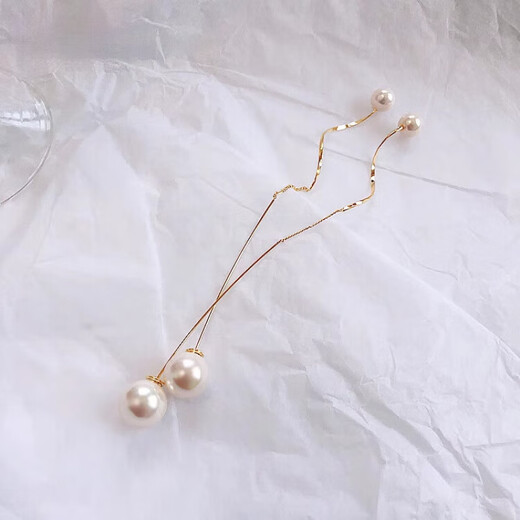 Pearl earrings, long tassel pearl earrings, light luxury earrings, earrings, niche design for women