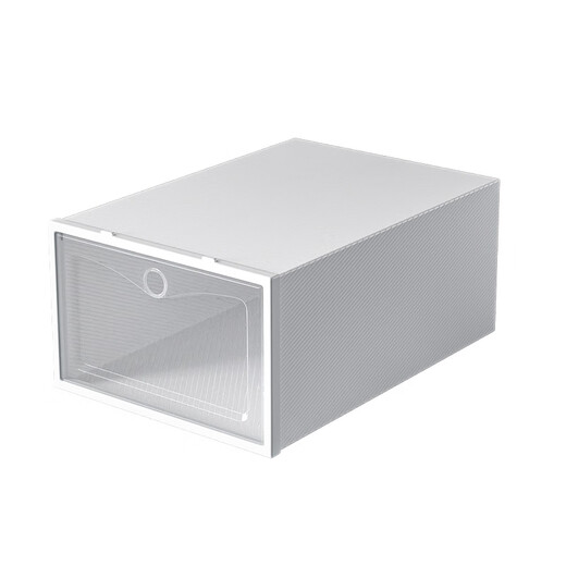 Shoe box storage box transparent shoe storage thickened magnetic acrylic simple hard plastic dormitory shoe rack multi-layer cabinet extra thick men's white flower 12 with 12 in total 24 pcs