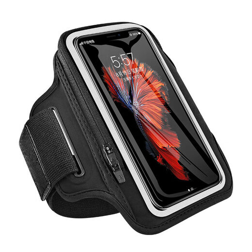 Shijanu new product running mobile phone arm bag outdoor sports fitness unisex 7-inch wrist bag arm bag Double Eleven classic black_7-inch universal