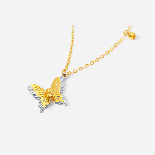 Saturday Fortune (ZLF) 18K Gold Necklace Women's Bow Pendant as a Holiday Gift for Girlfriend 1.12-1.42g 40+5cm (price adjustable)