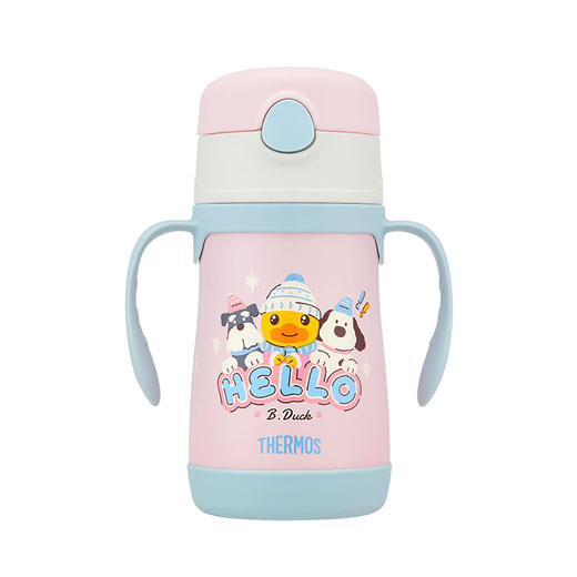 THERMOS children's straw thermos cup little yellow duck ultra-light 316L stainless steel handle kindergarten treasure student cup for school TCKC