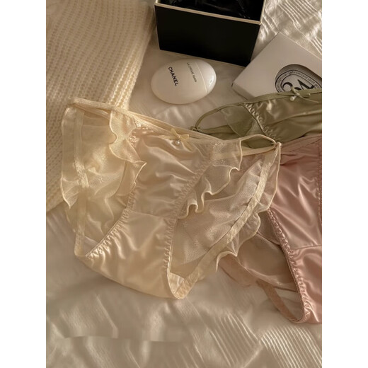 坠倾4条法式纯欲丁字裤性感内裤女生纯棉低腰性感2025新款蕾丝三角裤 Y3882-黑色 L 适合90-110斤