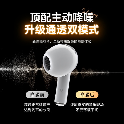 WITGOER active noise reduction fourth generation Bluetooth headset suitable for Apple iphone17/6 semi-in-ear true wireless music 2025 latest ultra-long endurance sports dedicated